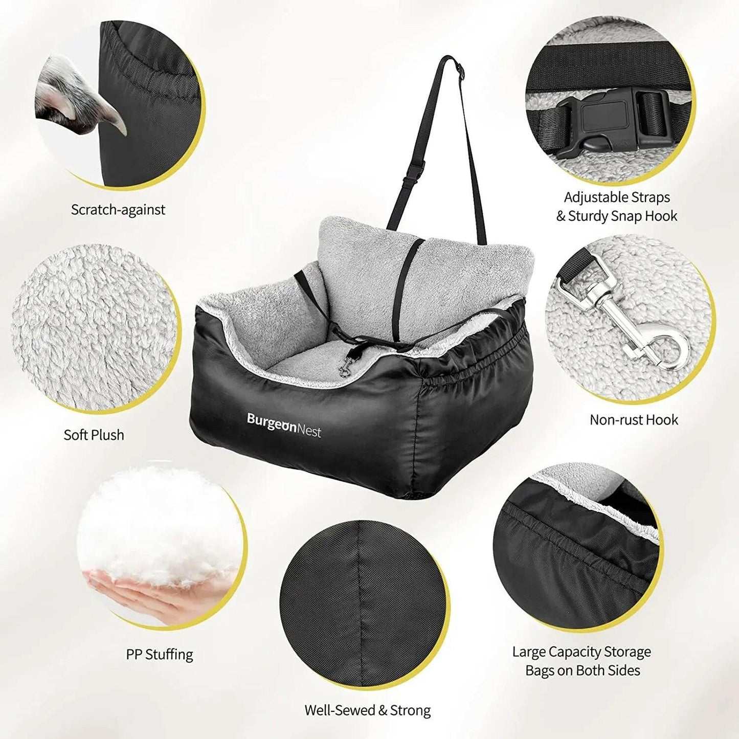 Upgrade their ride! Ultimate Comfort & Safety: Washable Pet Car Seat for Small Dogs & Cats (Under 25 lbs)