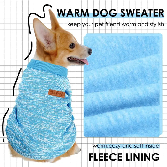 3-Pack Small Dog Sweaters Winter Fleece XS–XL Soft Stretch Pet Apparel