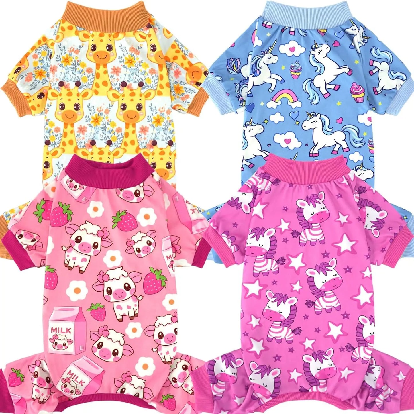 4-Pack Holiday & Christmas Dog Pajamas-for Dogs & Cats Sizes (sizes XS-XXL)