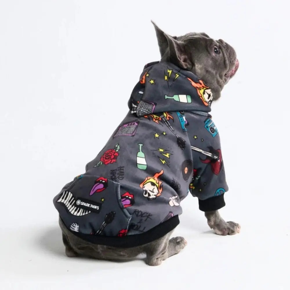 Premium Dog Hoodie – Soft Fleece Stretch Hoodie for Small to Large Dogs S–5XL Rock And Roll
