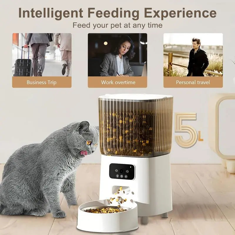 Smart Pet Feeder with HD Camera & Remote Control – 5L Auto Dispenser for Cats & Dogs