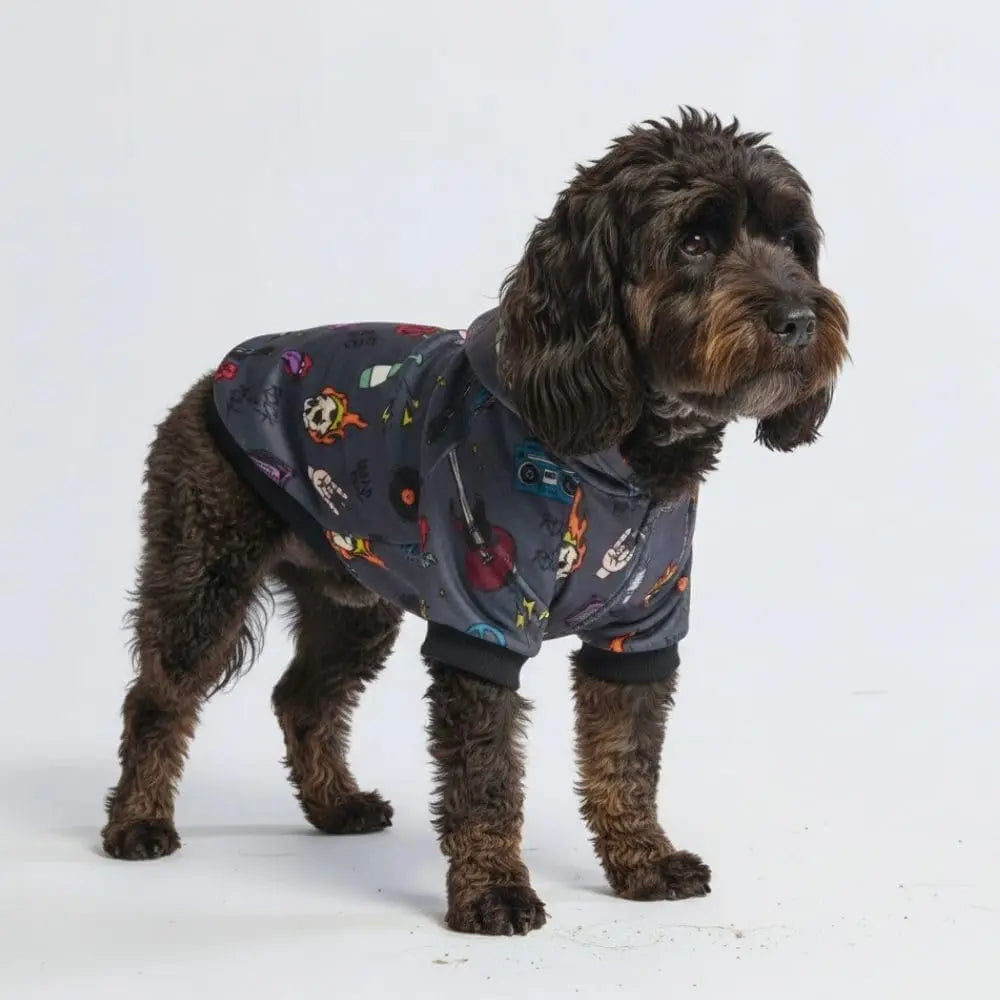 Premium Dog Hoodie – Soft Fleece Stretch Hoodie for Small to Large Dogs S–5XL Rock And Roll 2Xl: 40-60Lbs