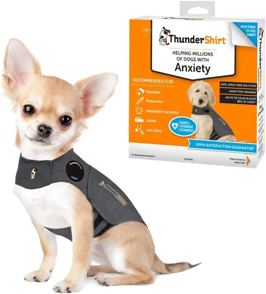 Dog Anxiety Relief Calming Vest – Soft Comfort for Stress & Thunderstorms Heather Grey Xxs