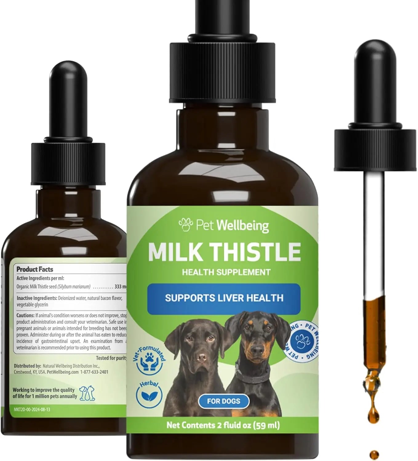 Organic Milk Thistle for Dogs 2oz – Vet Formulated Liver Support, Detox & Antioxidant Herbal Supplement 2-Ounce