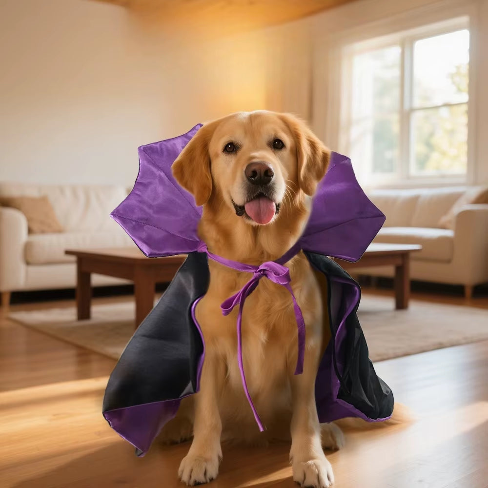 Pet Vampire Cloak Costume | Funny Halloween Outfit for Dogs & Cats