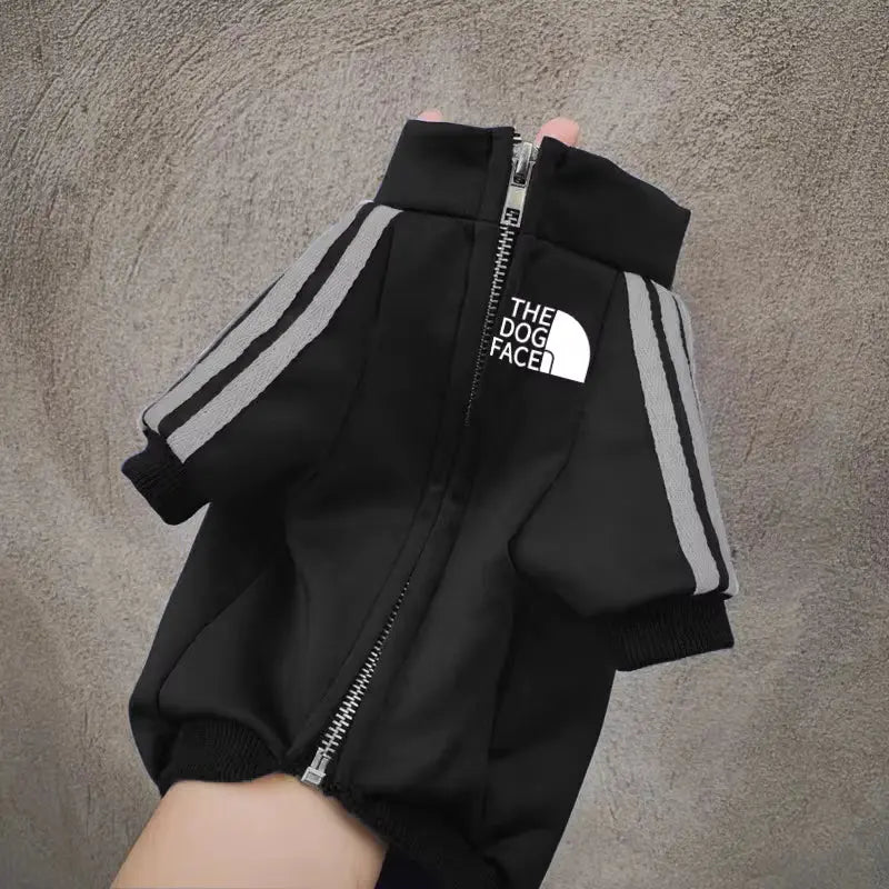 Autumn & Winter Zipper Fleece Dog Hoodie– For Small, Medium & Large Dogs (XS-8X) Black