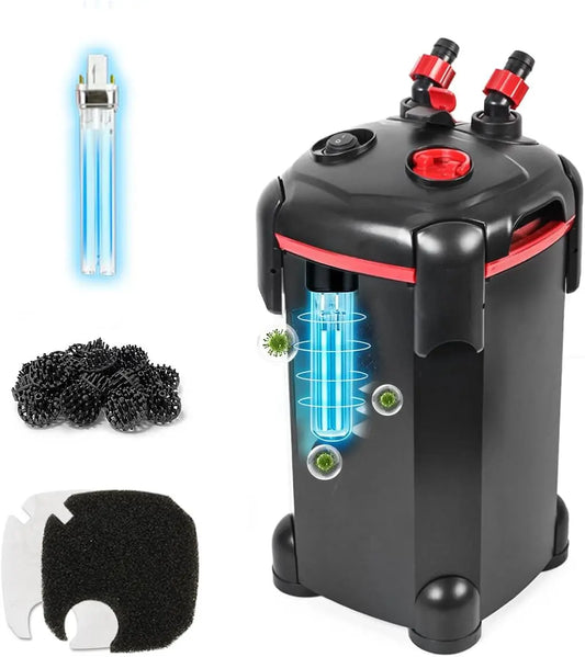 Canister Freshwater Aquarium Filter 172GPH or 225GPH Ultra Quiet up to 55 Gal 172Gph