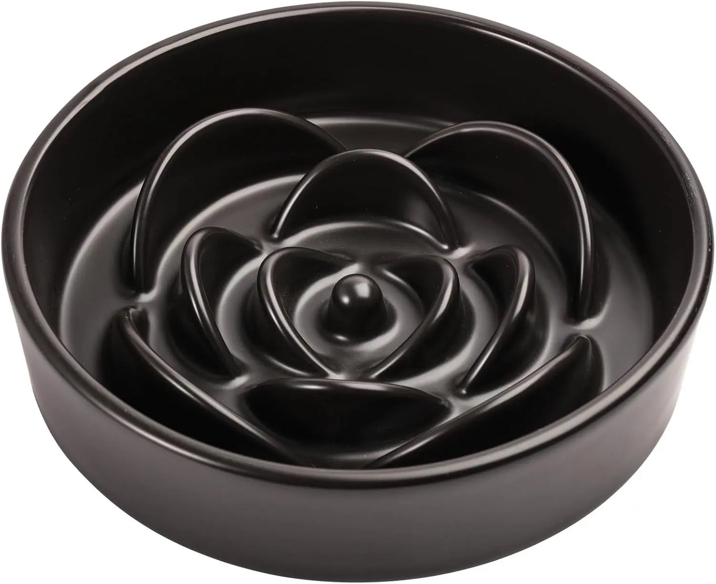 Elevated Ceramic Slow Feeder Dog Bowl 8.6in Heavy Weighted (various colors) Upgraded Black Elevated Slow Feeder
