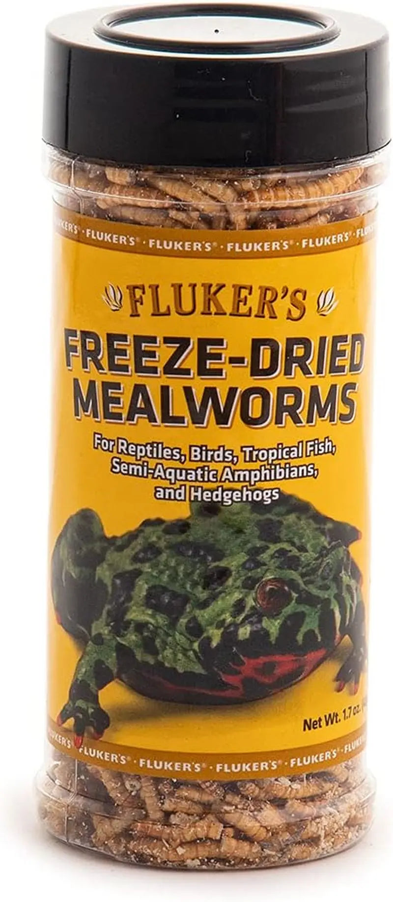 Freeze Dried Insects 1.2oz Crickets Shrimp Grasshoppers- Reptile & Bird Treat Mealworms, 1.7Oz
