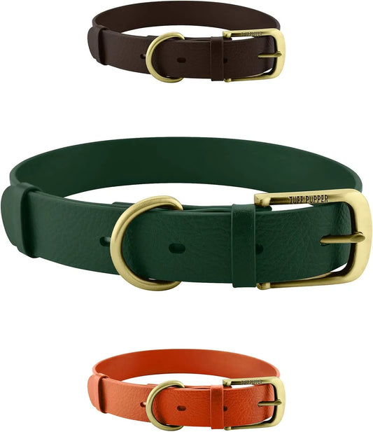 Heavy Duty Waterproof Dog Collar Metal Buckle Odor Proof XS–L (all colors) Forest Green