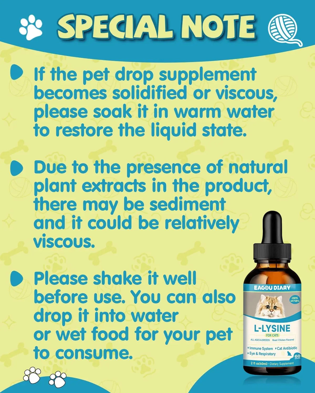 L-Lysine Liquid Drops for Cats Immune & Respiratory Support 2oz Chicken