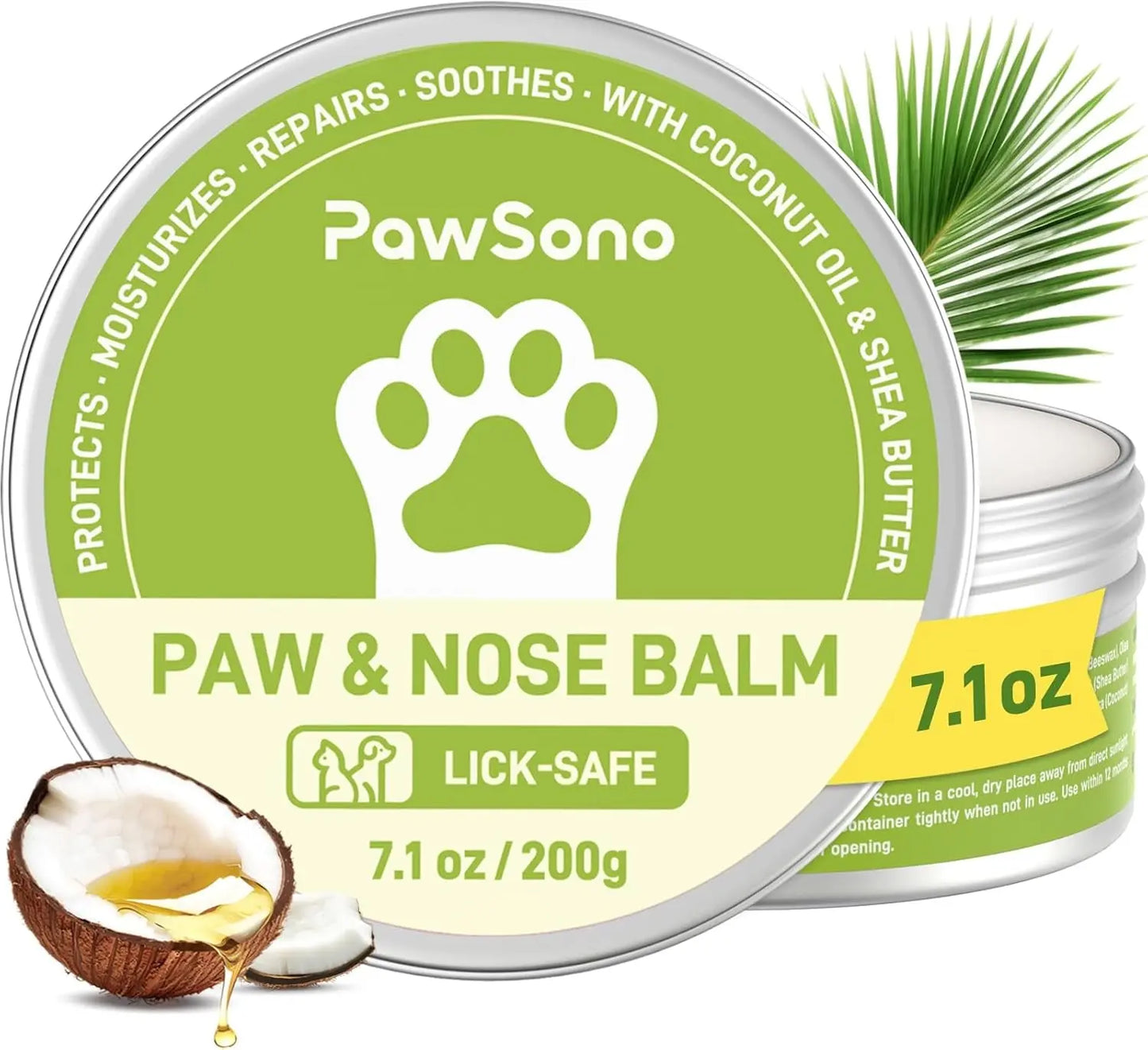 Lick-Safe Dog Paw & Nose Balm with Coconut Oil, All-Natural Moisturizer 7.1 Oz (Pack Of 1)