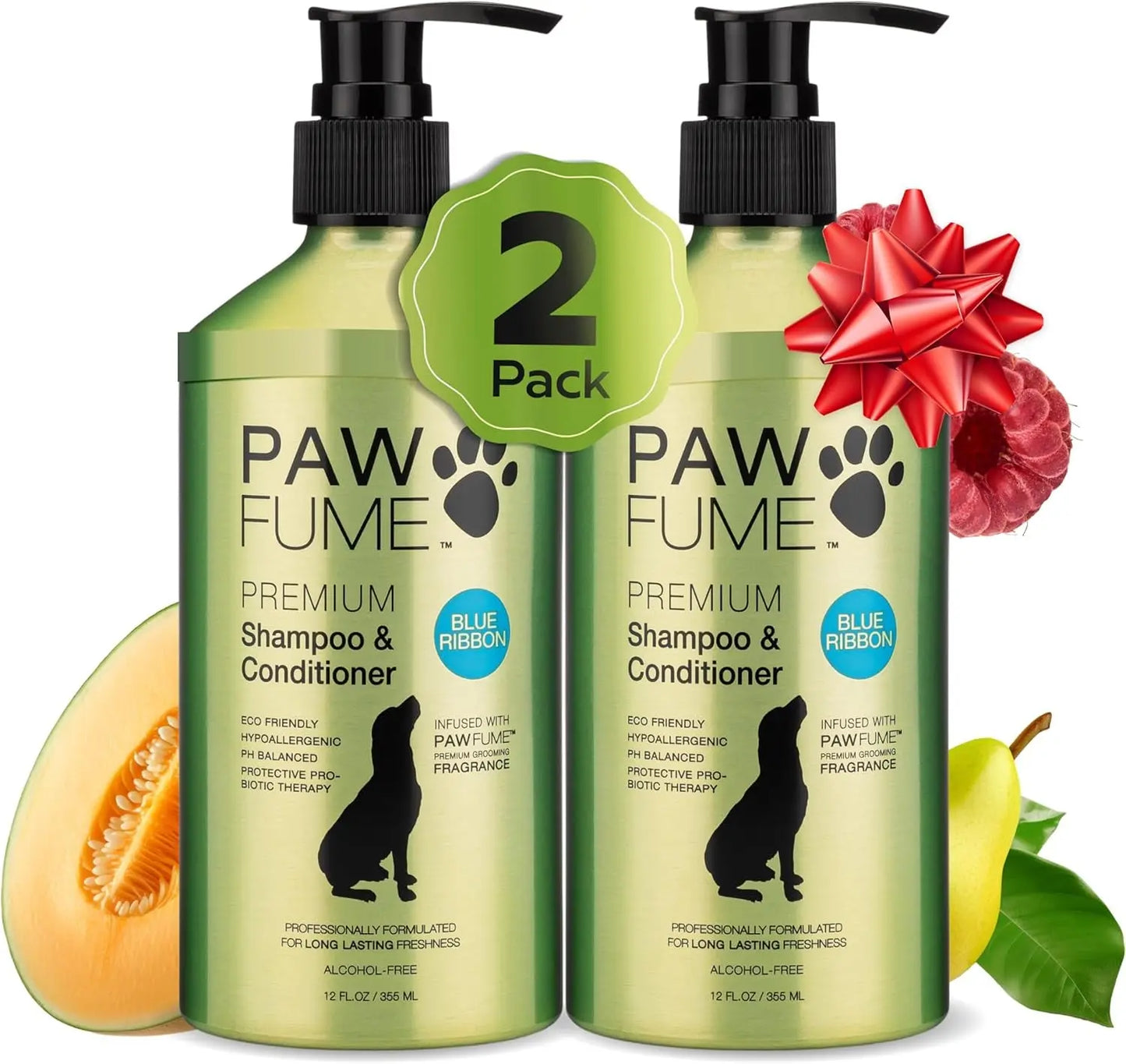 PAWFUME Deshedding Dog Shampoo & Conditioner – Probiotic Detangling Formula Shampoo Conditioner Blue Ribbon Pack Of 2