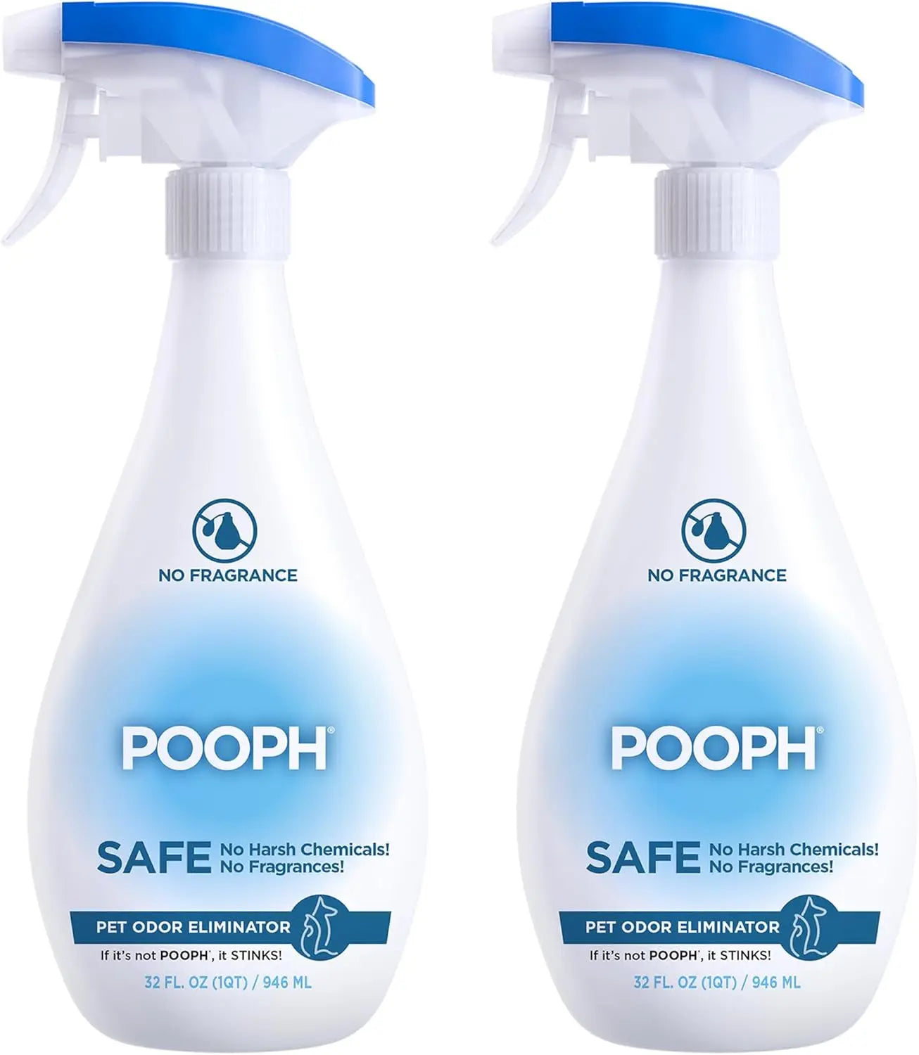POOPH Pet Odor Eliminator Spray, 32 oz – Fragrance-Free Stain & Smell Remover 32 Fl Oz (Pack Of 2)