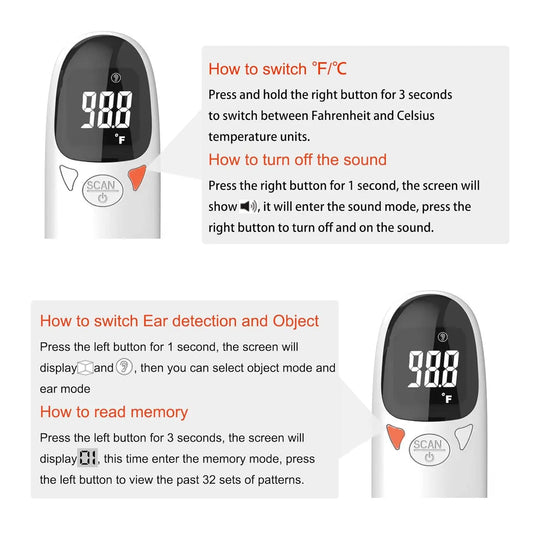 Pet Ear Thermometer Infrared Dog & Cat Temperature Reader 1-Second Digital