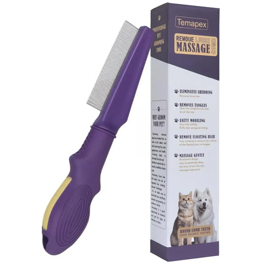 Pet Flea Comb Stainless Steel Teeth Detangling Grooming Tool Dogs Cats Pet Flea Comb