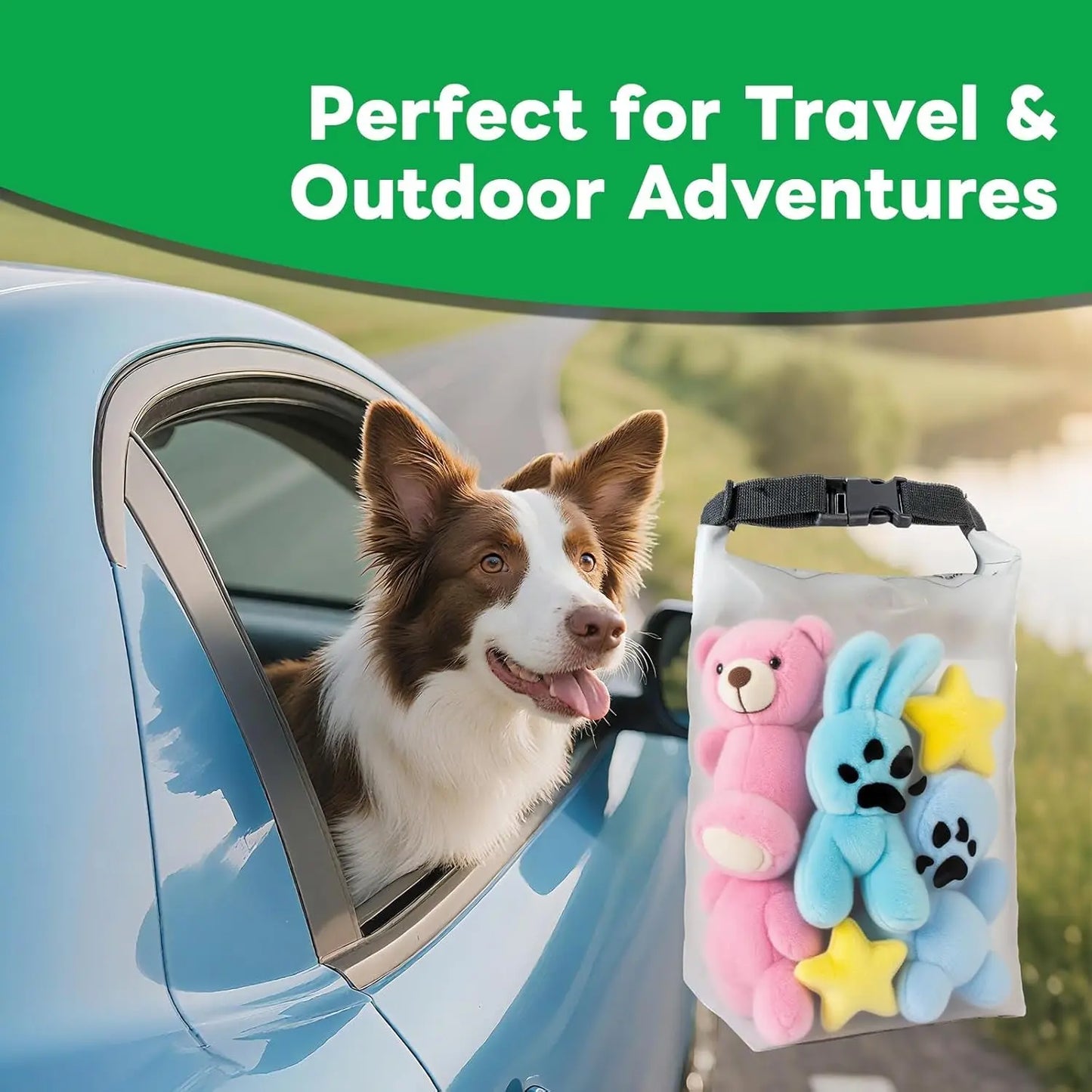 Travel Dog Food Storage Bag, Roll-Top Airtight Kibble Container 14 Cups