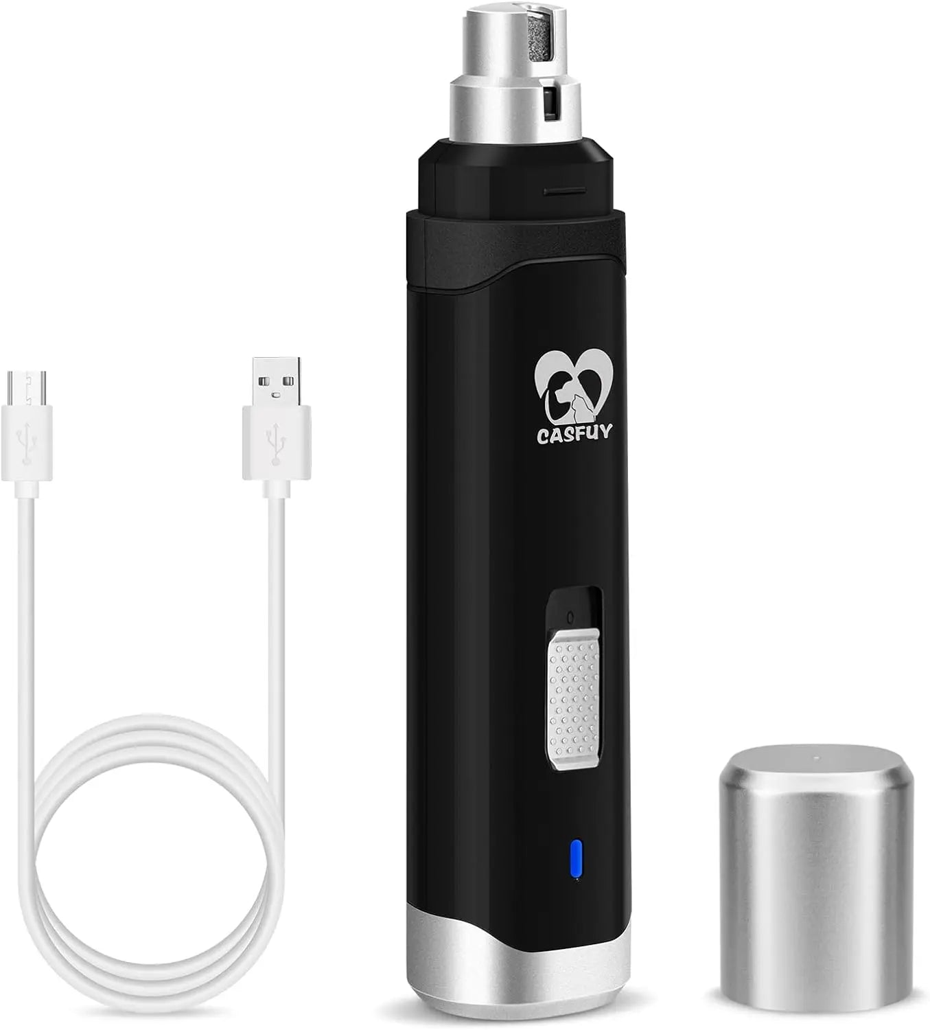 Professional 2-Speed Rechargeable Dog & Cat Nail Grinder, Painless Grooming D-Black