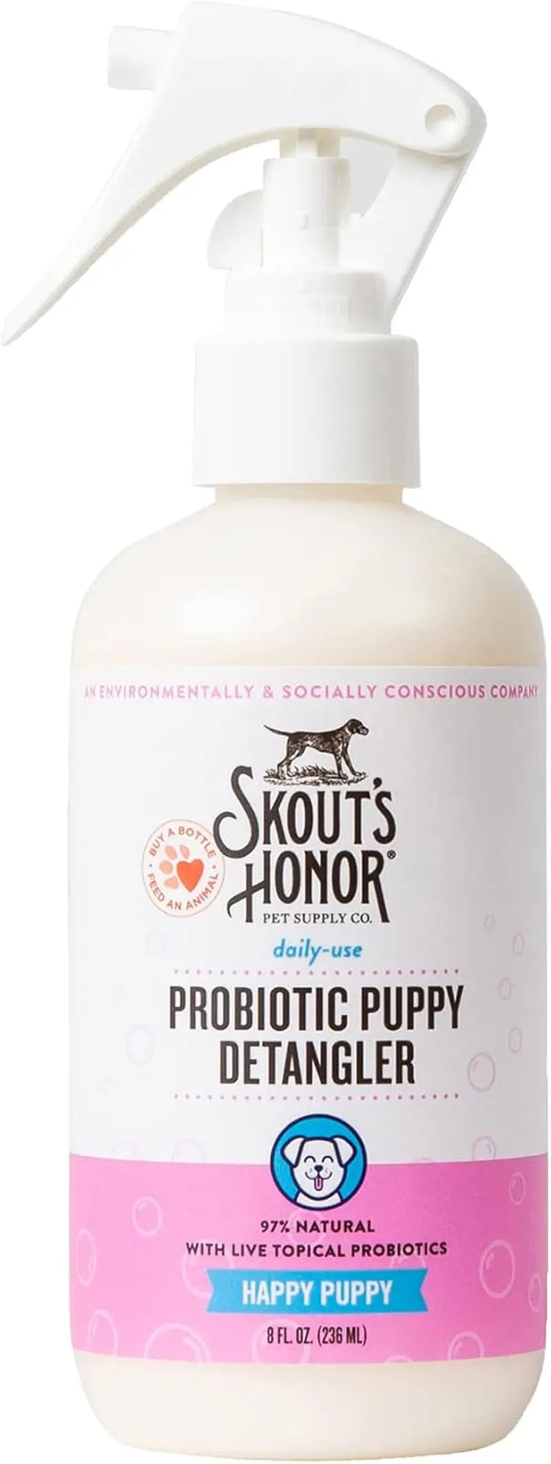 Skout’s Honor Probiotic Pet Detangler Spray – Hydrating & Conditioning Happy Puppy 1-Pack