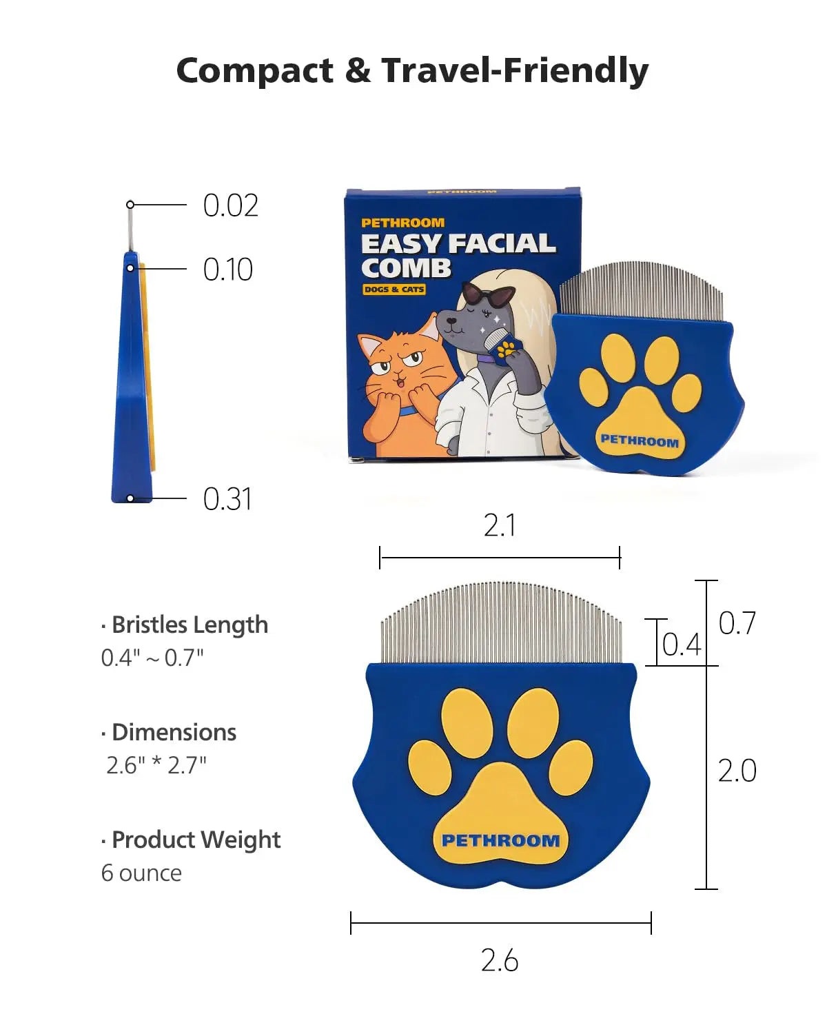 Stainless Steel Pet Eye Comb Tear Stain Remover for Dogs Cats