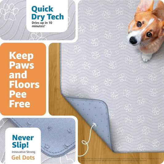 Washable Dog Pee Pads – Reusable Puppy Training Pads with Quick-Dry, Waterproof Protection