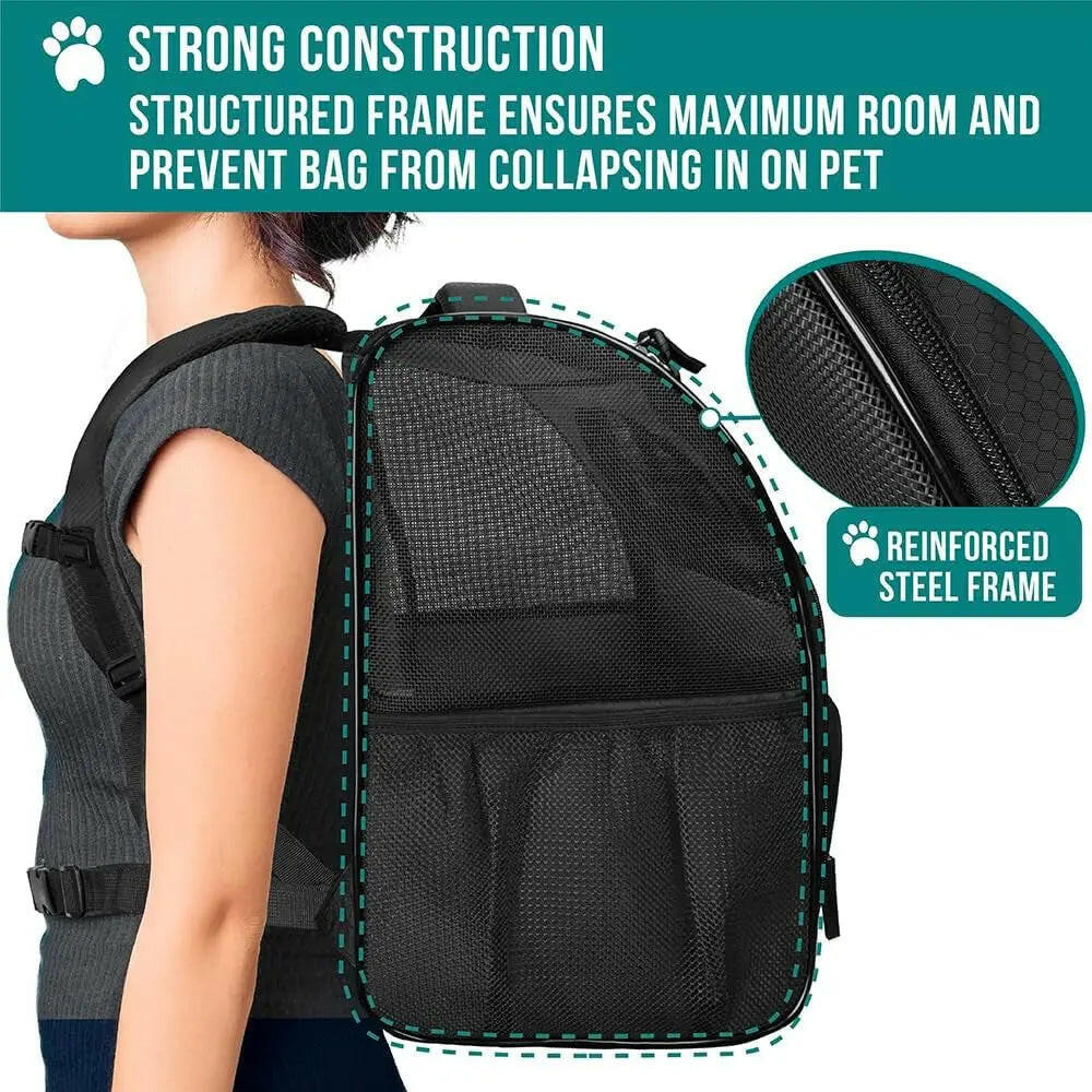 Travel stress-free with your pet! Airline Approved & Ventilated Dog/Cat Backpack (Up to 18 lbs)