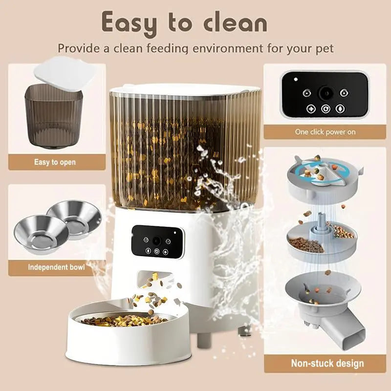 Smart Pet Feeder with HD Camera & Remote Control – 5L Auto Dispenser for Cats & Dogs