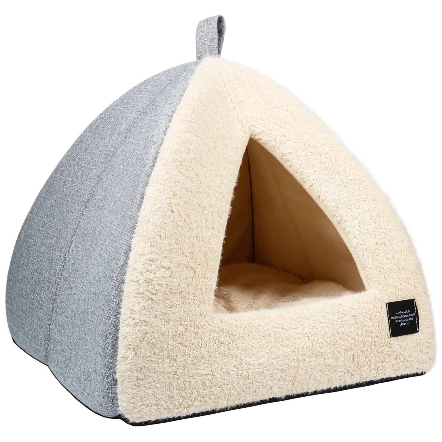 Cat Bed 2-in-1 Cozy Bed Cave with Removable Cushion – for Cats & Small Dogs (M)