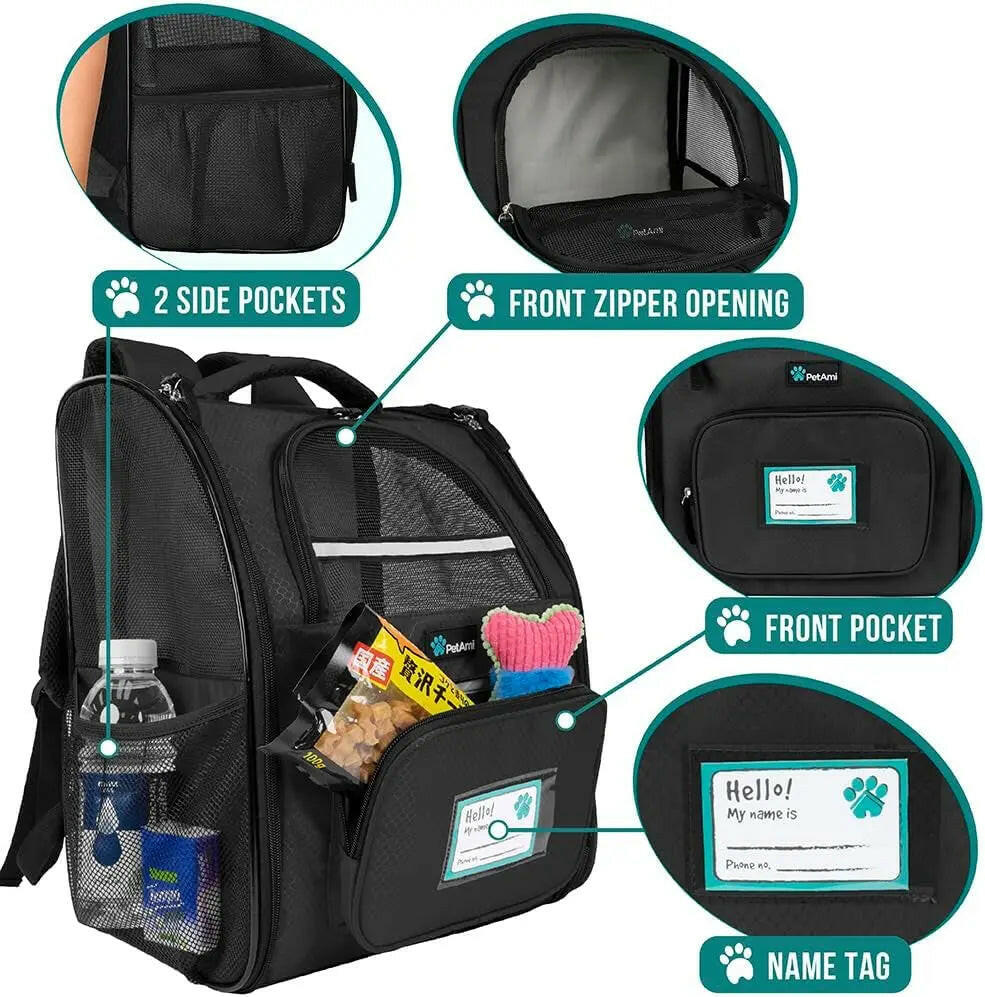 Travel stress-free with your pet! Airline Approved & Ventilated Dog/Cat Backpack (Up to 18 lbs)