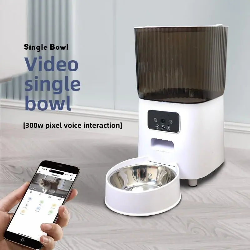Smart Pet Feeder with HD Camera & Remote Control – 5L Auto Dispenser for Cats & Dogs Video Remote Control Model