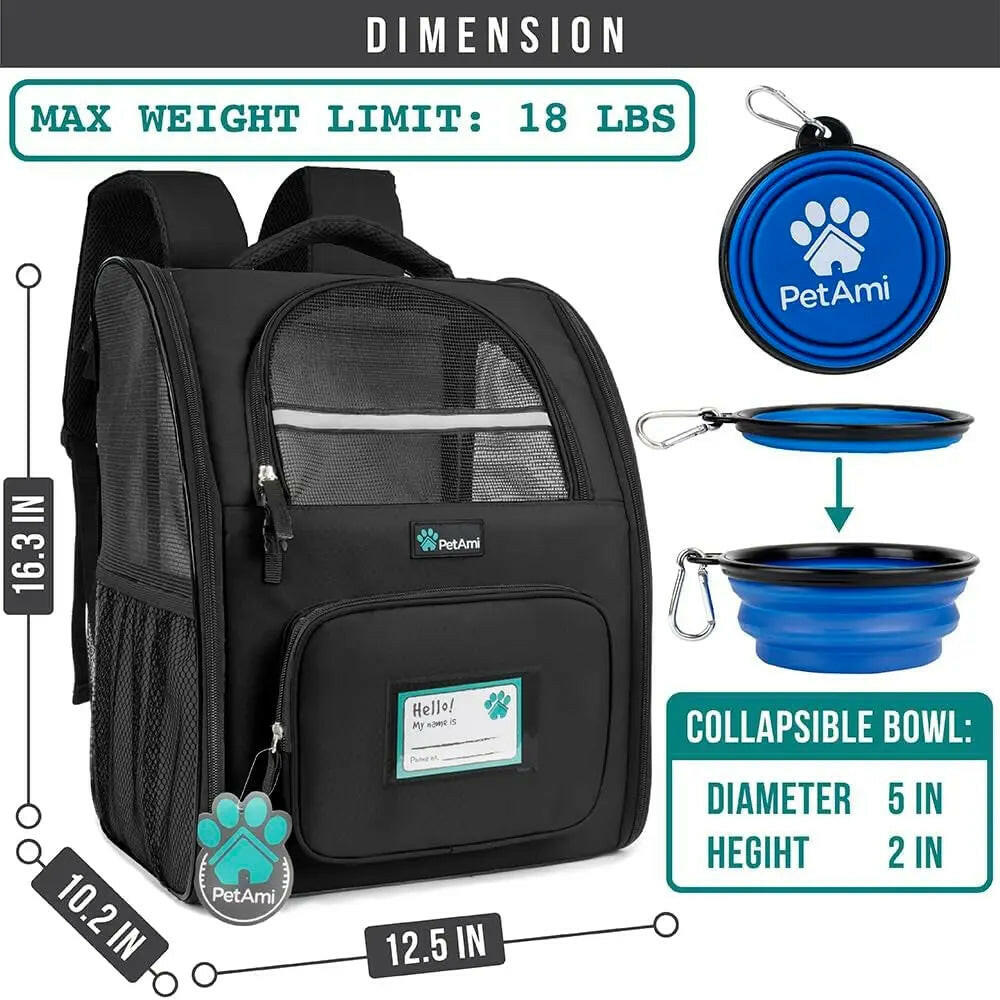 Travel stress-free with your pet! Airline Approved & Ventilated Dog/Cat Backpack (Up to 18 lbs)