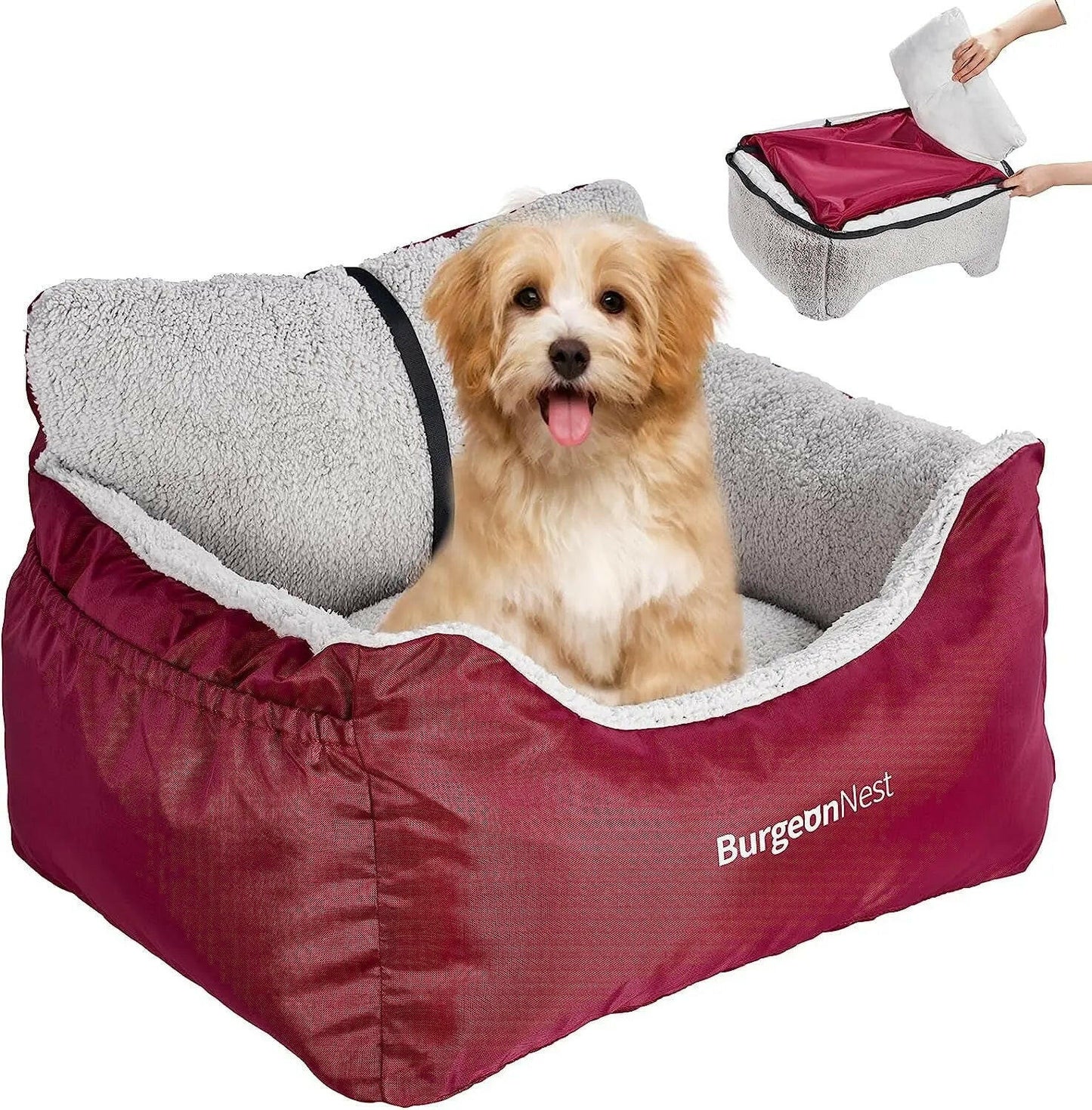Upgrade their ride! Ultimate Comfort & Safety: Washable Pet Car Seat for Small Dogs & Cats (Under 25 lbs) Red Small