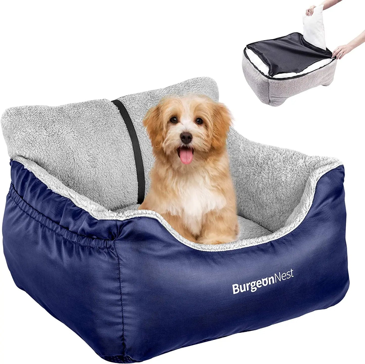 Upgrade their ride! Ultimate Comfort & Safety: Washable Pet Car Seat for Small Dogs & Cats (Under 25 lbs) Blue Small