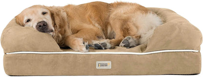 Chester Xx-Large Dog Bed - Orthopedic Memory Foam Mattress, Calming Couch Bed, Wall Rim Pillow, Water Resistant Liner, Washable Cover, Non-Slip Bottom Chester Khaki Beige Memory Foam Dog Bed 44.0"L X 34.0"W X 10.0"Th