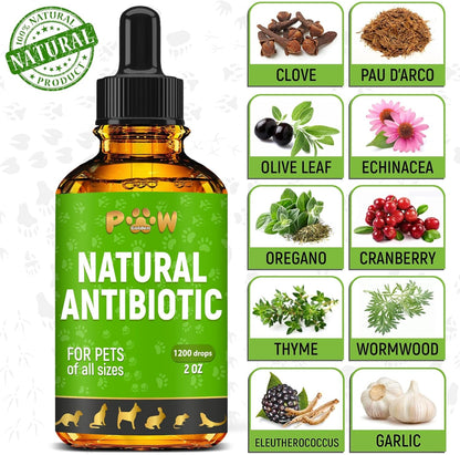 Natural Pet Immune Support Drops for Dogs & Cats, Skin, Coat & Digestion – 2 oz