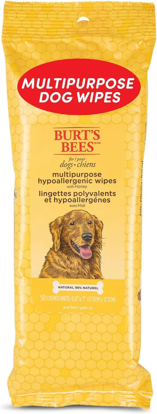 Hypoallergenic Dog Wipes with Honey – Natural Paw & Butt Cleaning, 50ct Multipurpose Wipes - Honey 50 Count (Pack Of 1)