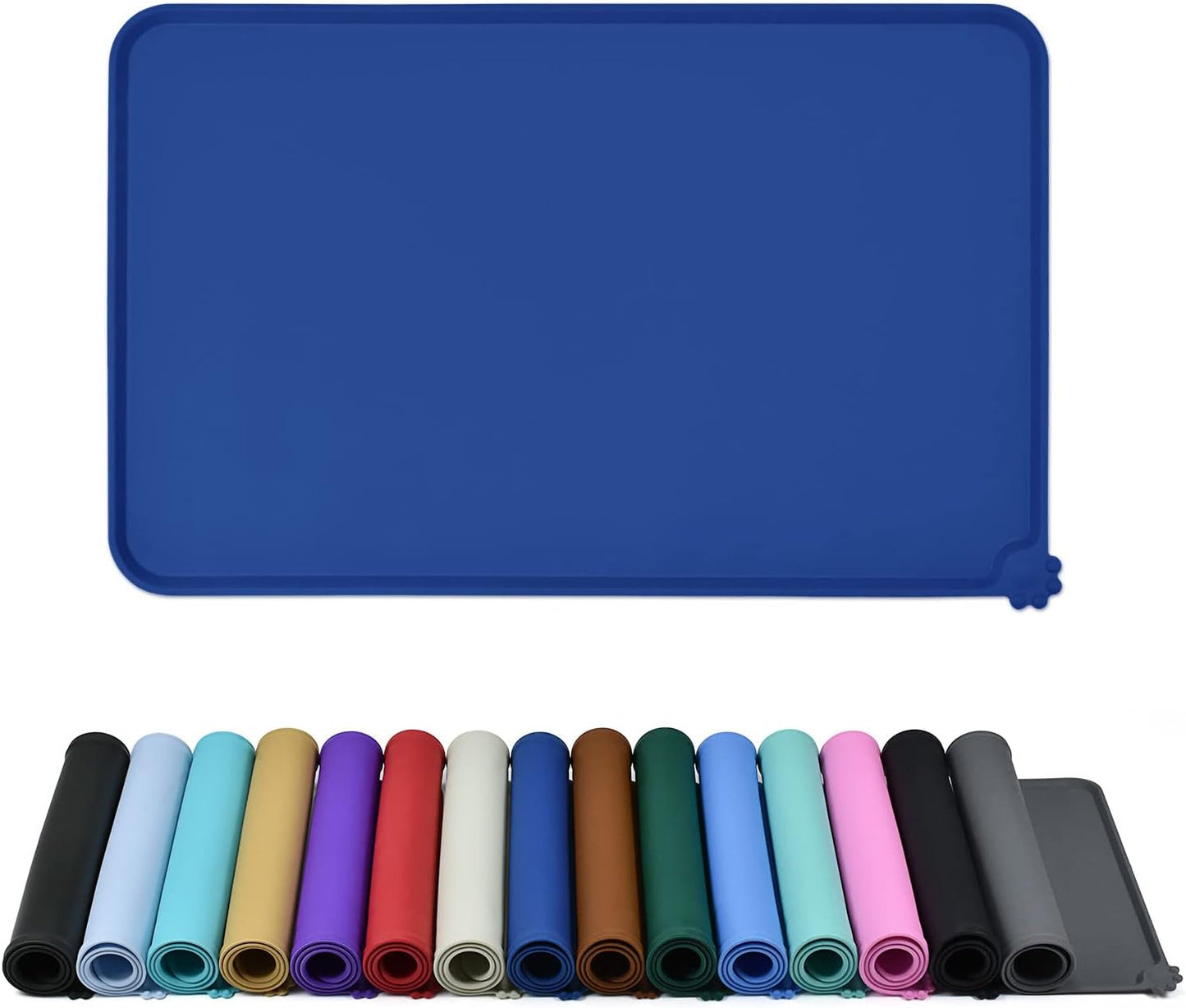 Silicone Dog & Cat Feeding Mat with Raised Edge, Waterproof & Non-Slip