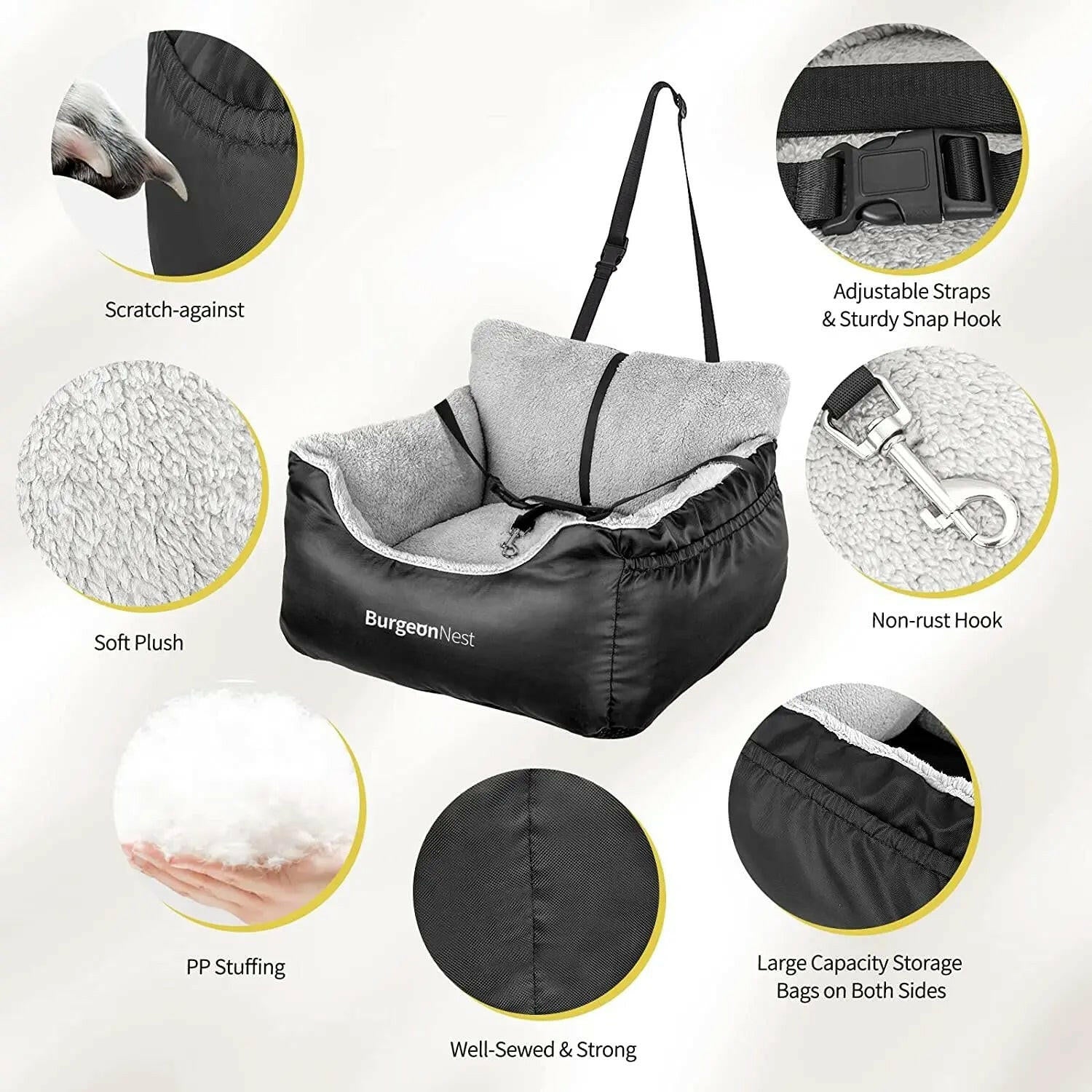 Upgrade their ride! Ultimate Comfort & Safety: Washable Pet Car Seat for Small Dogs & Cats (Under 25 lbs)