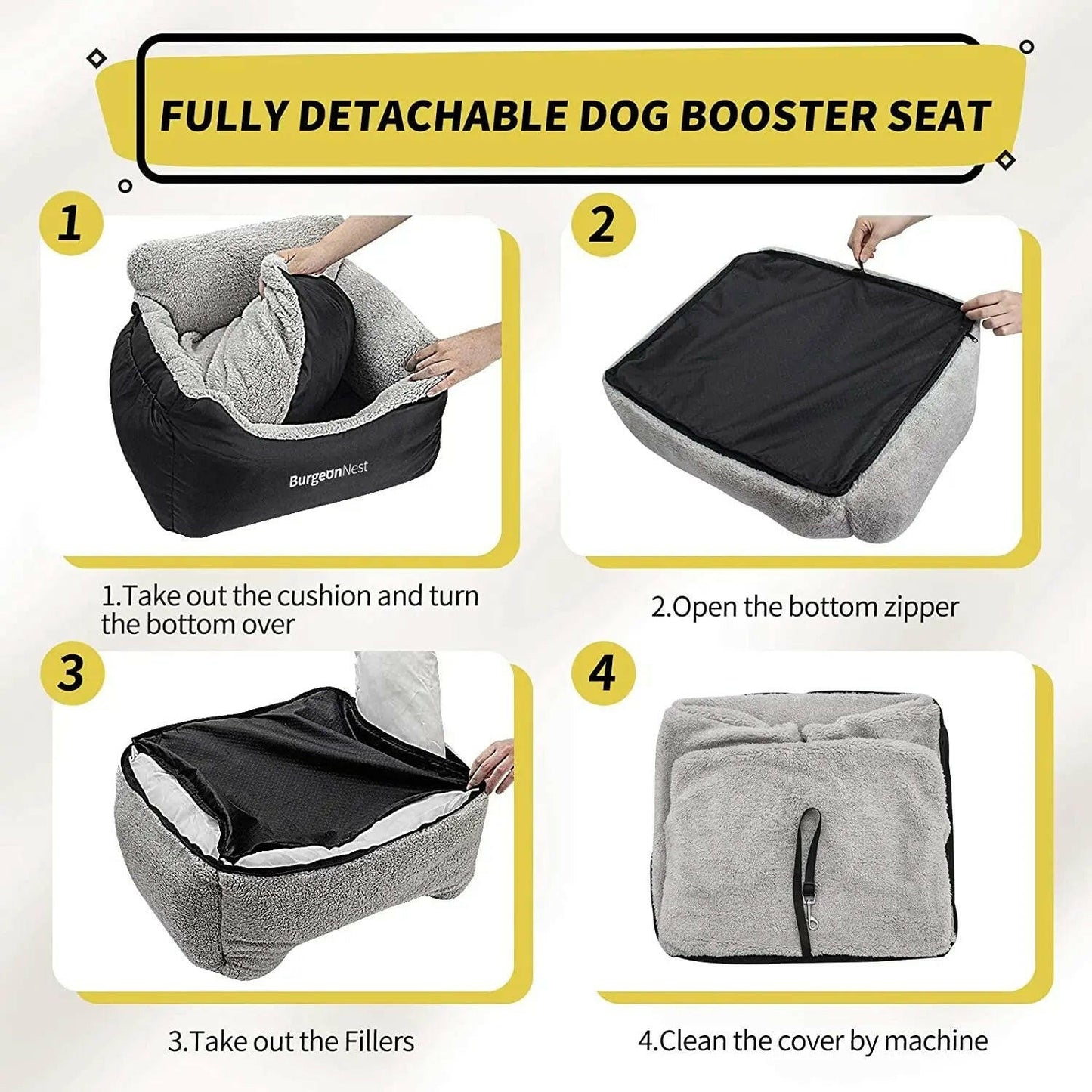 Upgrade their ride! Ultimate Comfort & Safety: Washable Pet Car Seat for Small Dogs & Cats (Under 25 lbs)