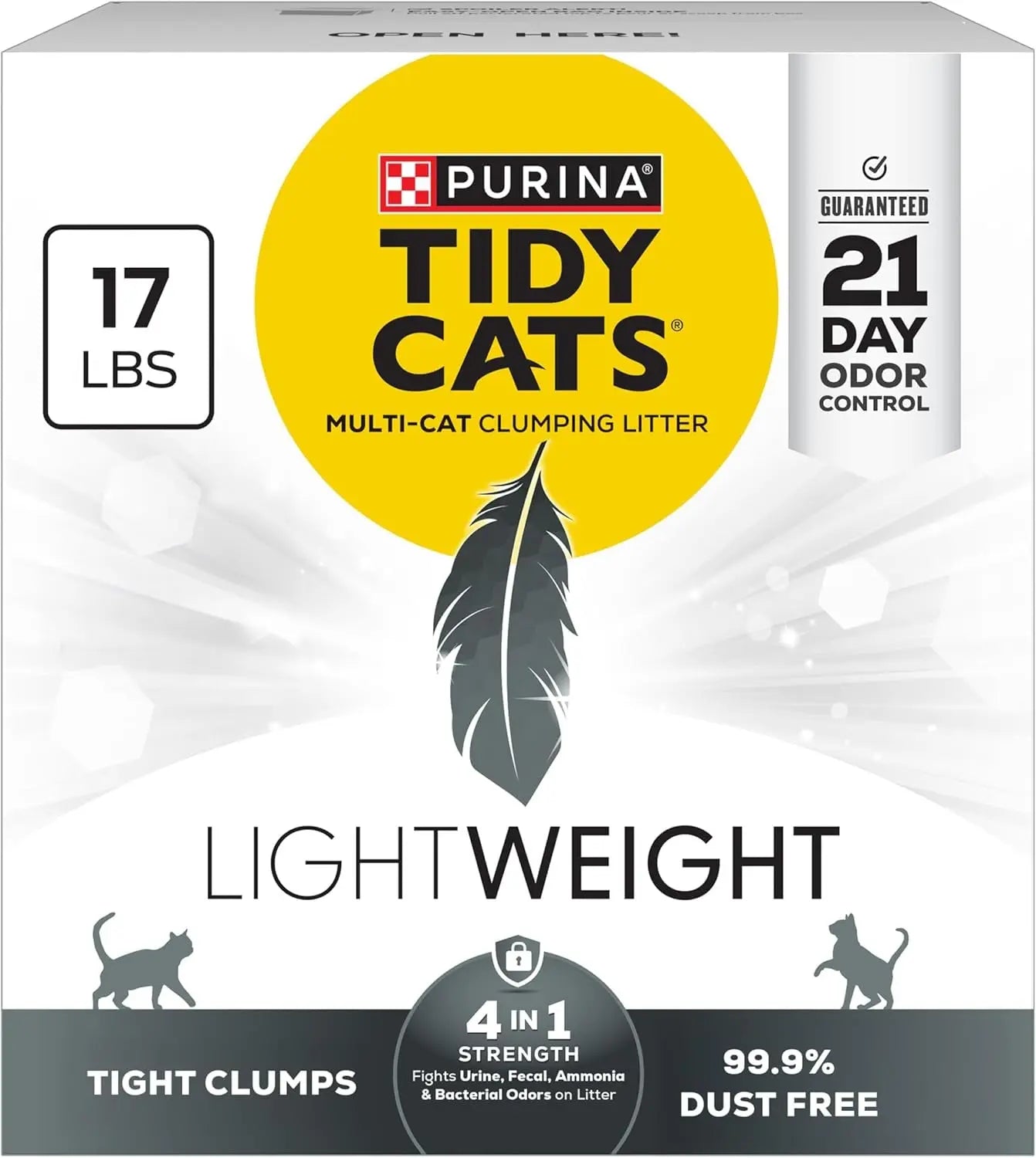 Purina Tidy Cats Lightweight 4-in-1 Clumping Cat Litter 17 lb Box Dust Free 17 Pound (Pack Of 1)