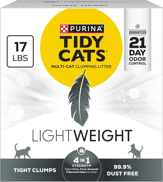 Purina Tidy Cats Lightweight 4-in-1 Clumping Cat Litter 17 lb Box Dust Free 17 Pound (Pack Of 1)