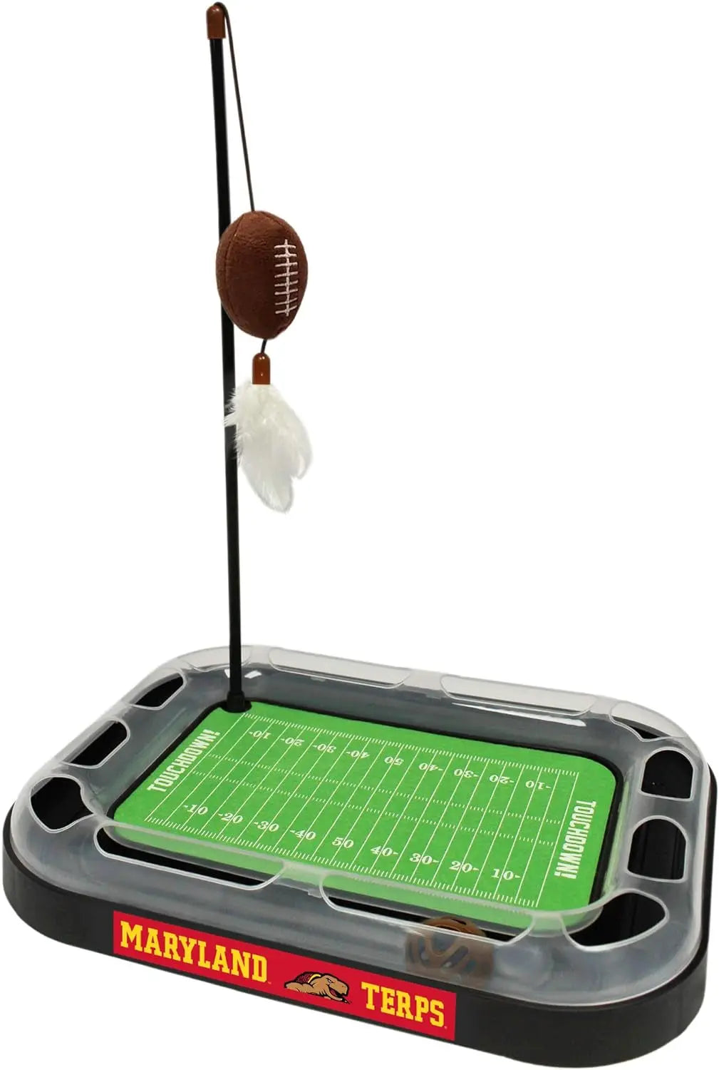 NCAA Cat Scratcher Football Field Toy – With Catnip, Feather & Interactive Ball Maryland Terrapins Football Field