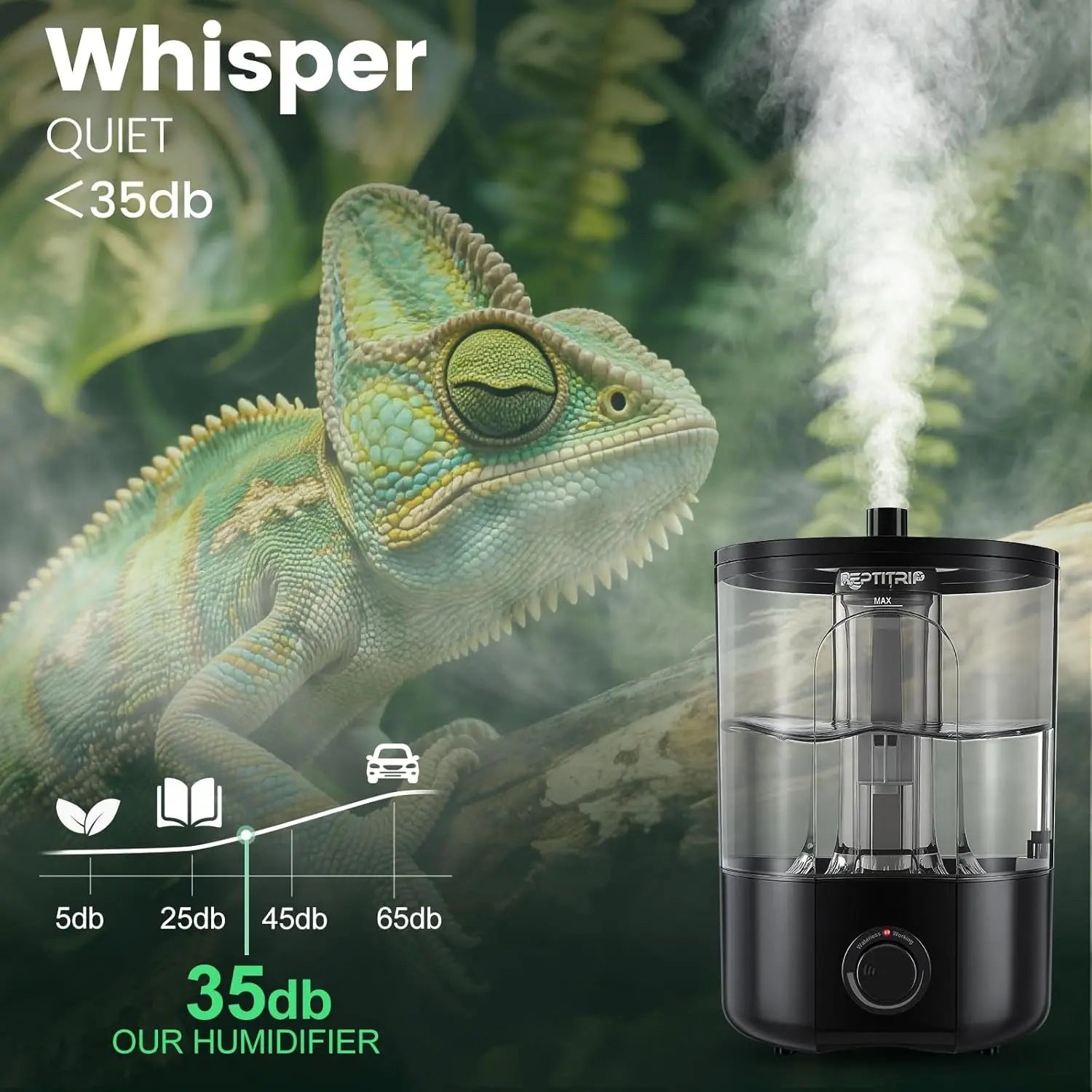 1 Gallon Reptile Humidifier Fogger Adjustable Mist Terrarium