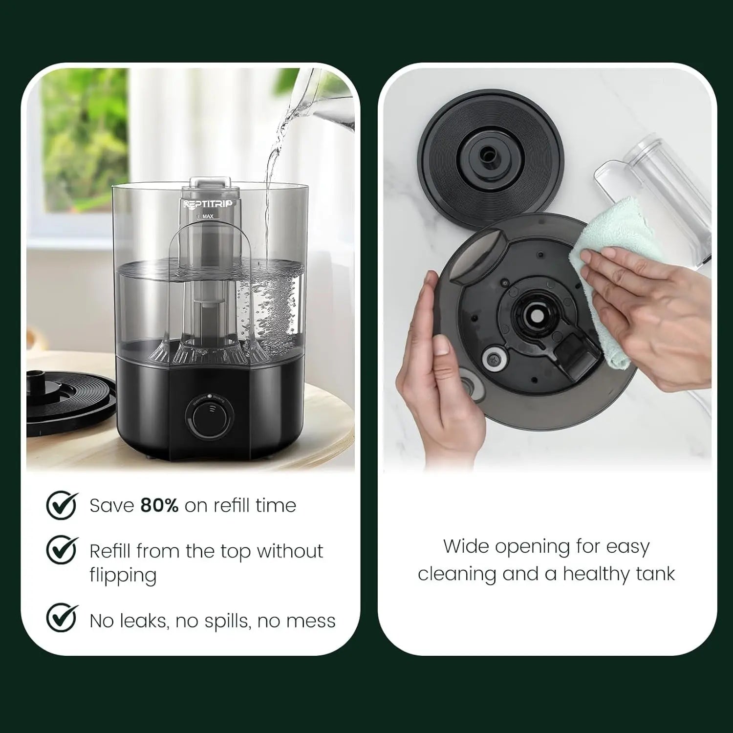 1 Gallon Reptile Humidifier Fogger Adjustable Mist Terrarium