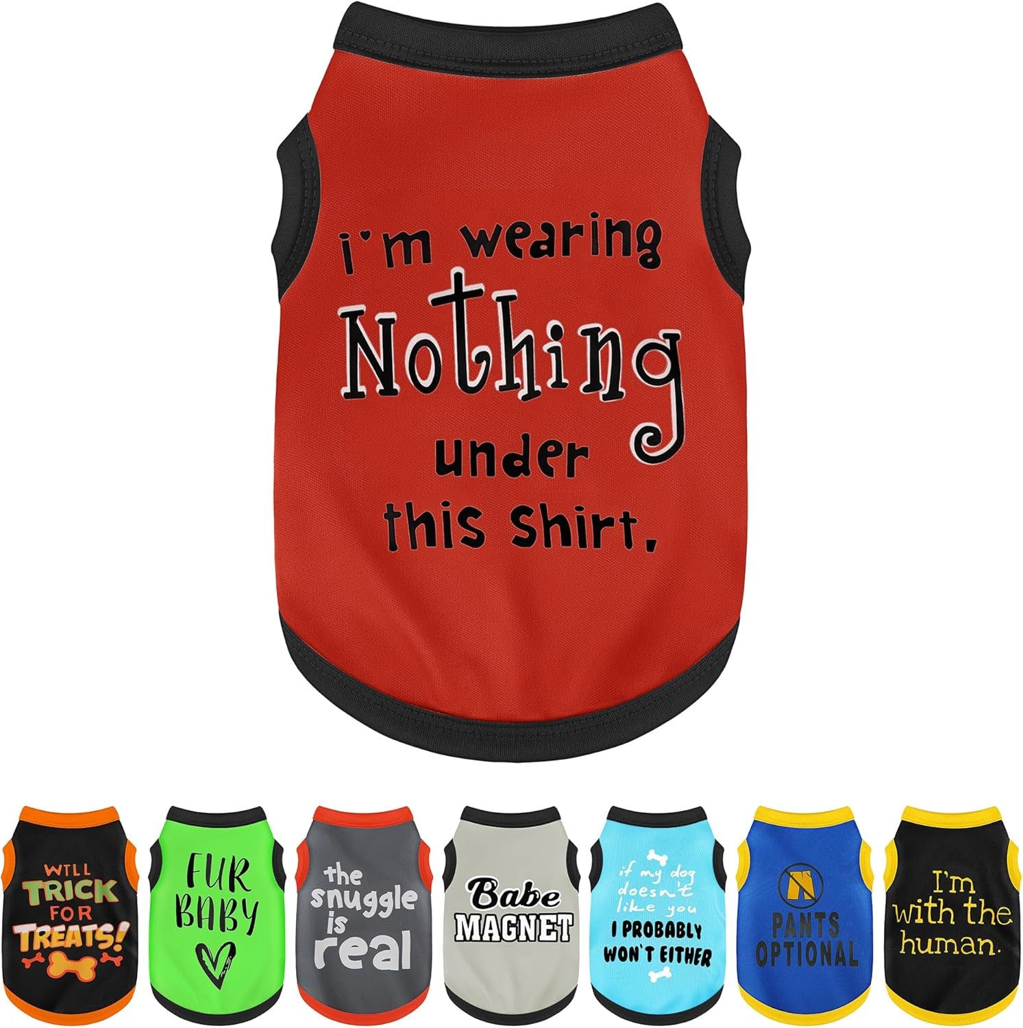 Dog Shirt Set 8 Pack Breathable Puppy Clothes Summer Fall XS-3XL Nothing Under