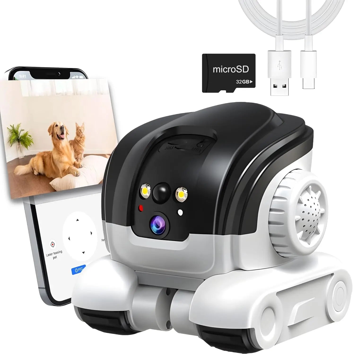 1080P Smart Pet Camera WiFi Robot 2-Way Audio Night Vision Motion Tracking(2026) Default Title