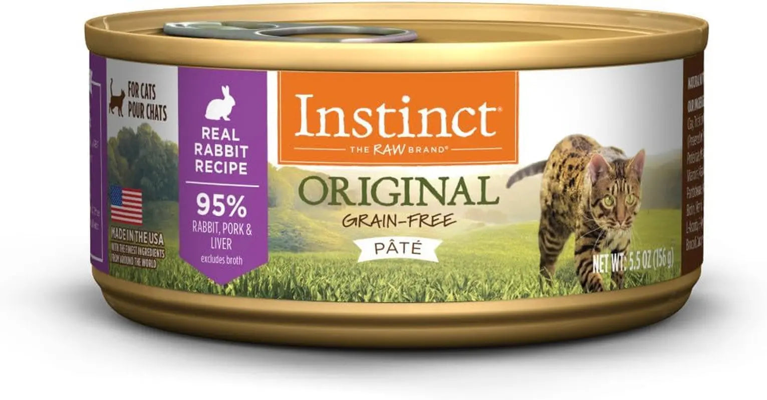 Natural Rabbit Recipe Canned Cat Food, Grain-Free 5.5oz (Case of 12 or 24) Rabbit 5.5 Ounce (Pack Of 12)