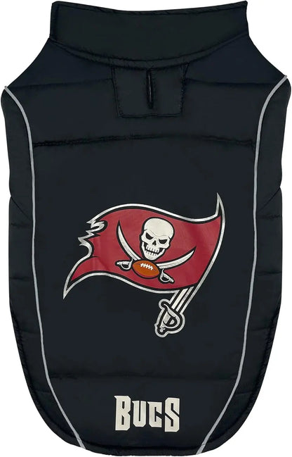 Official NFL Dog & Cat Puffer Vest (All Teams) – Waterproof & Warm Winter Coat sizes (S,M,L,XL) Tampa Bay Buccaneers Large