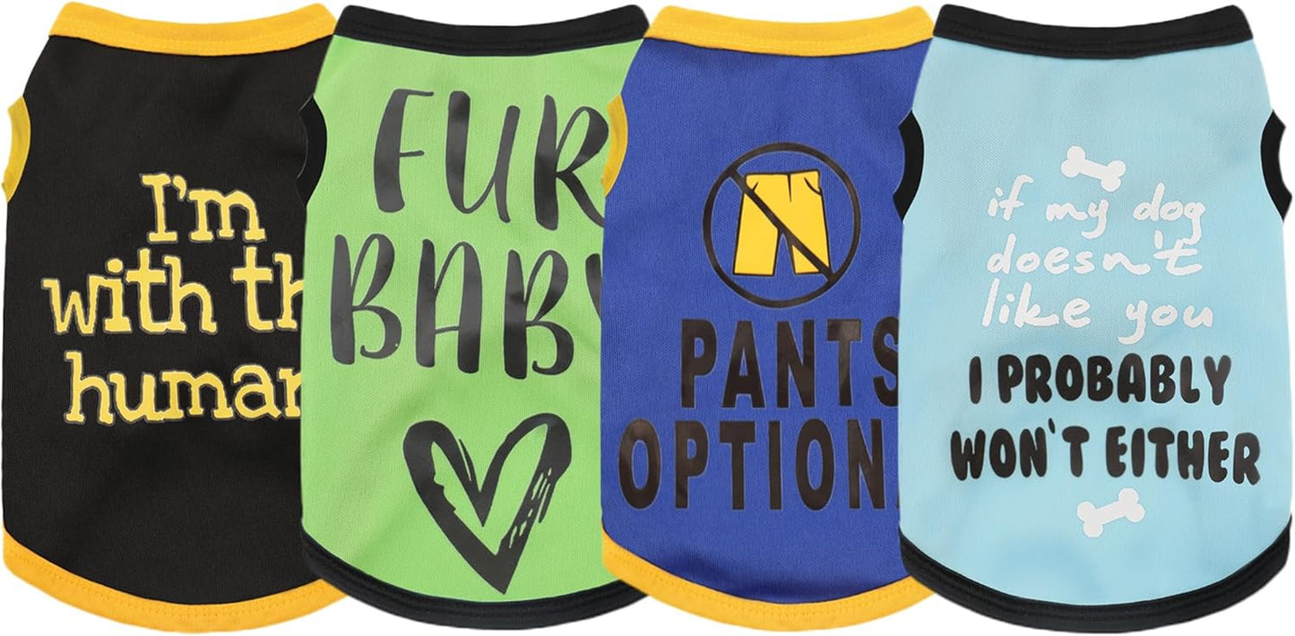 Dog Shirt Set 8 Pack Breathable Puppy Clothes Summer Fall XS-3XL Classic 4Pc Set 2