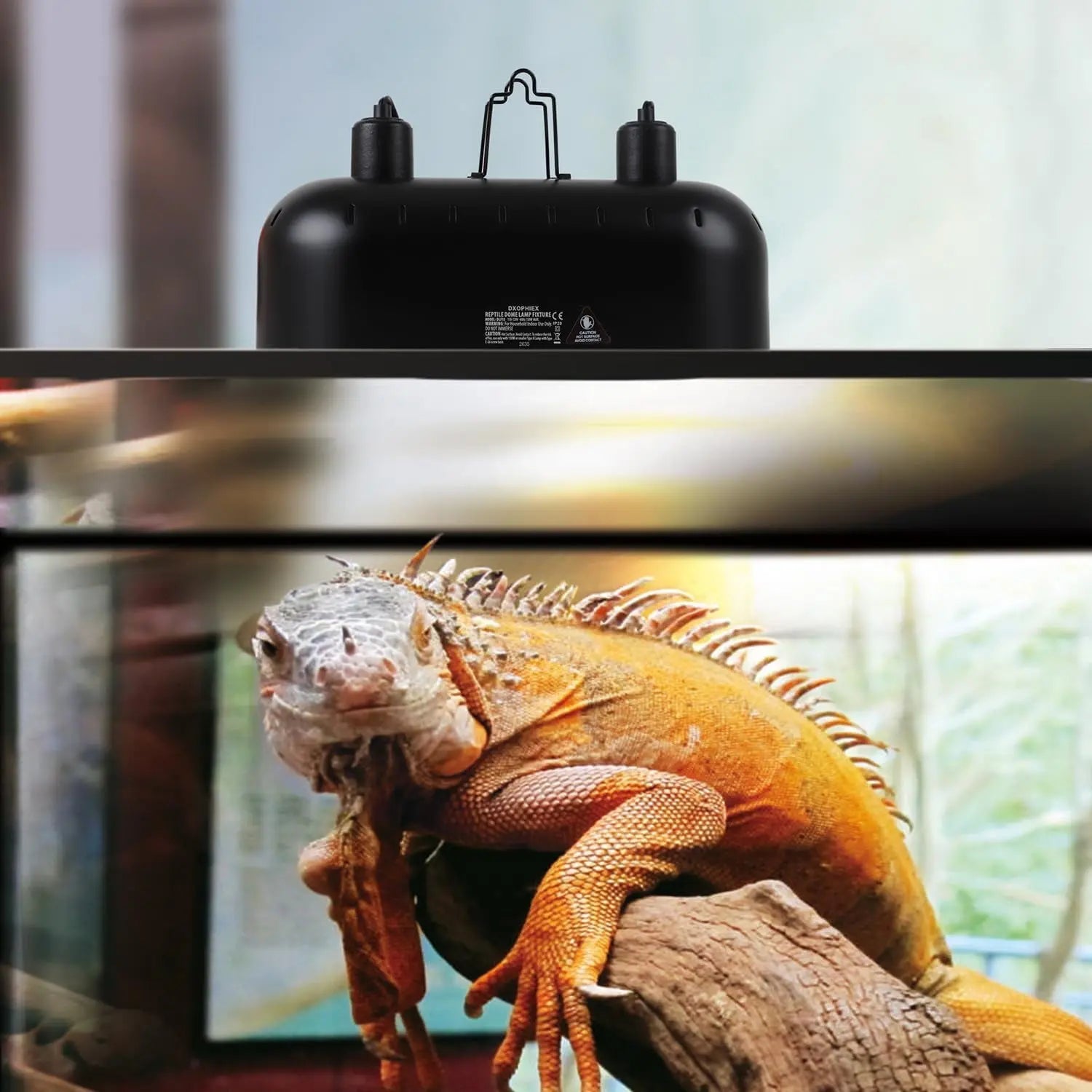 15" Dual Reptile Light Fixture w/ 100W UVA UVB & Ceramic Heat Lamp